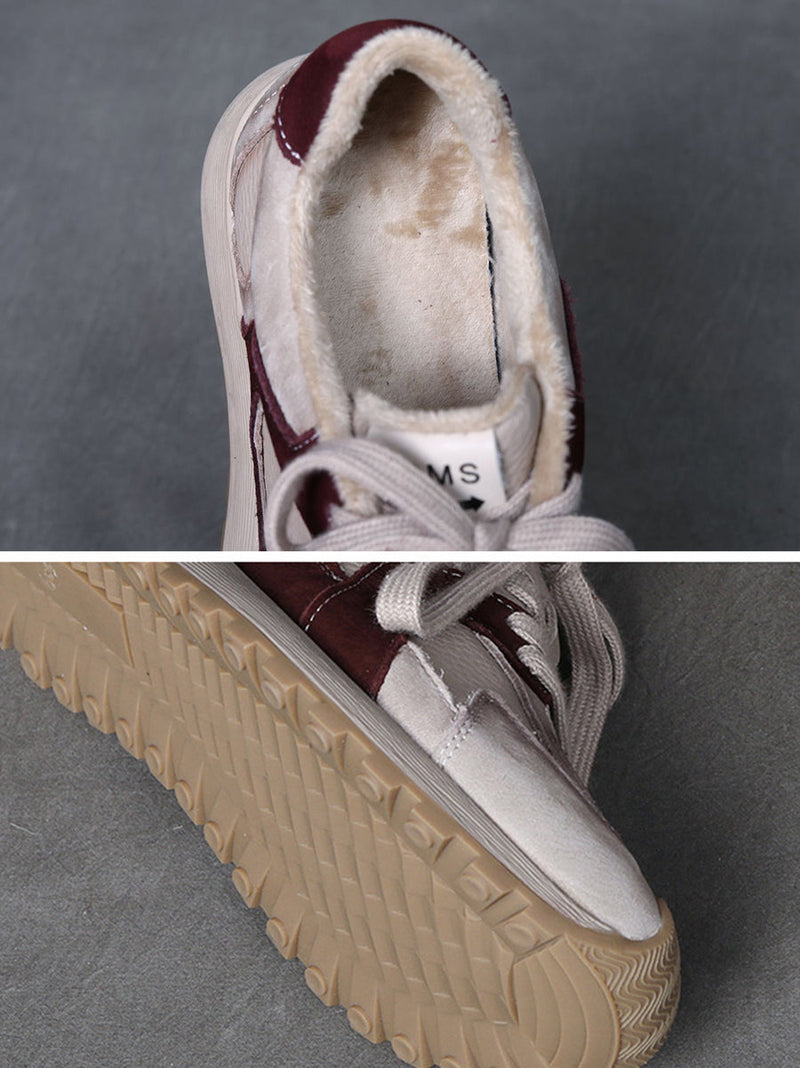 Colorblock Leather Sport Shoes Wu008