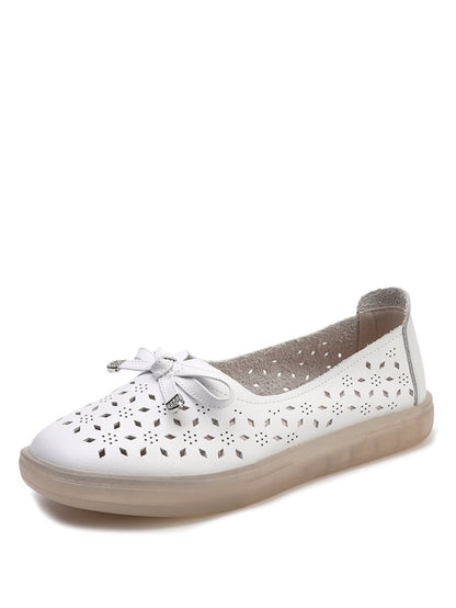 Summer Cutout Leather Flat Shoes Kl1043