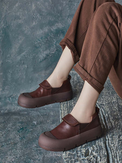 Autumn Stylish Genuine Leather Platform Shoes At1069