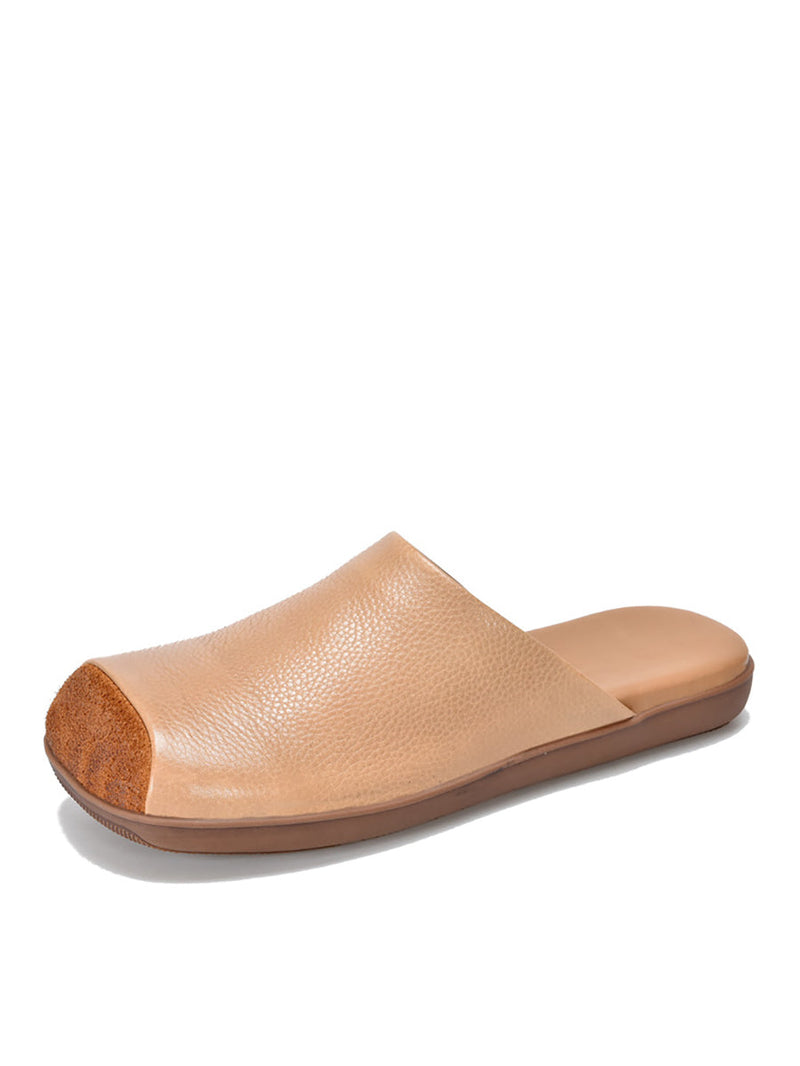 Summer Artsy Colorblock Leather Slippers Xx1011
