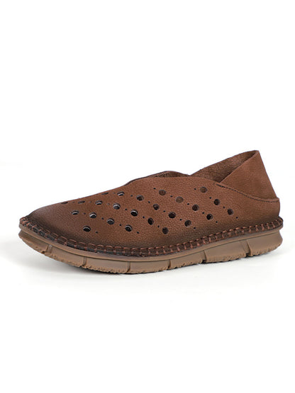Leather Summer Cutout Flat Sandals Sc1026