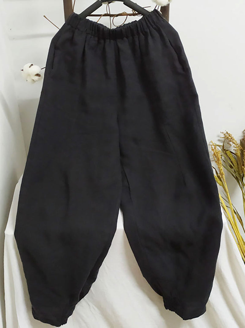 Spring Ramie Loose Pants Kl1032