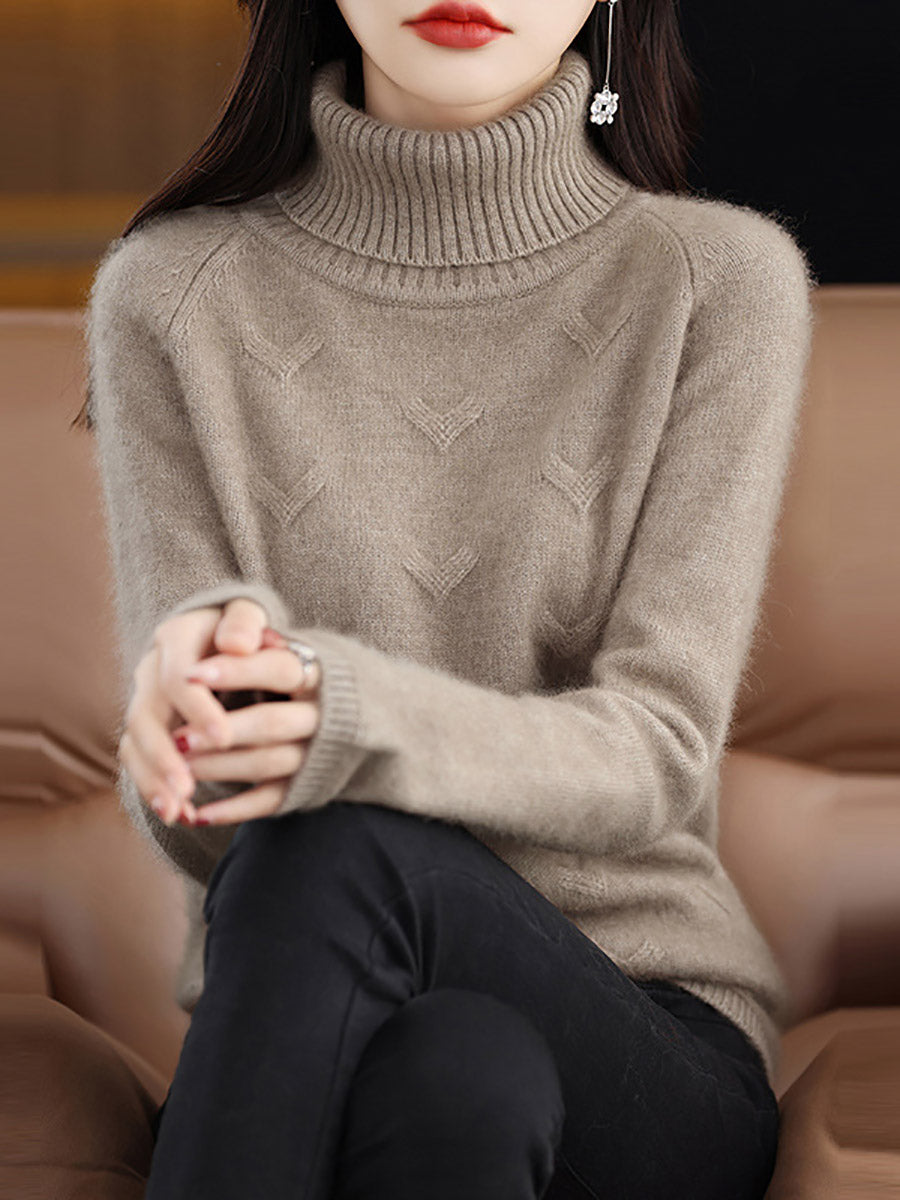 Autumn Turtleneck Wool Warm Knit Sweater Ax1032