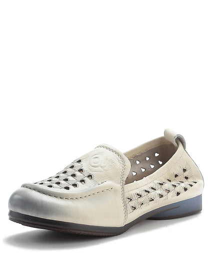 Summer Cutout Genuine Leather Shoes Oo1020