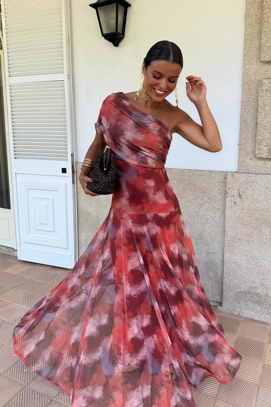 Print Ruched Flared A-line Vacation Mini Dress