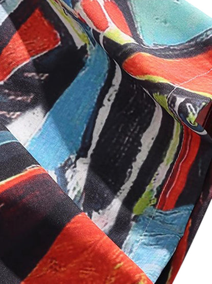 Retro Graphic Print Two-piece Set