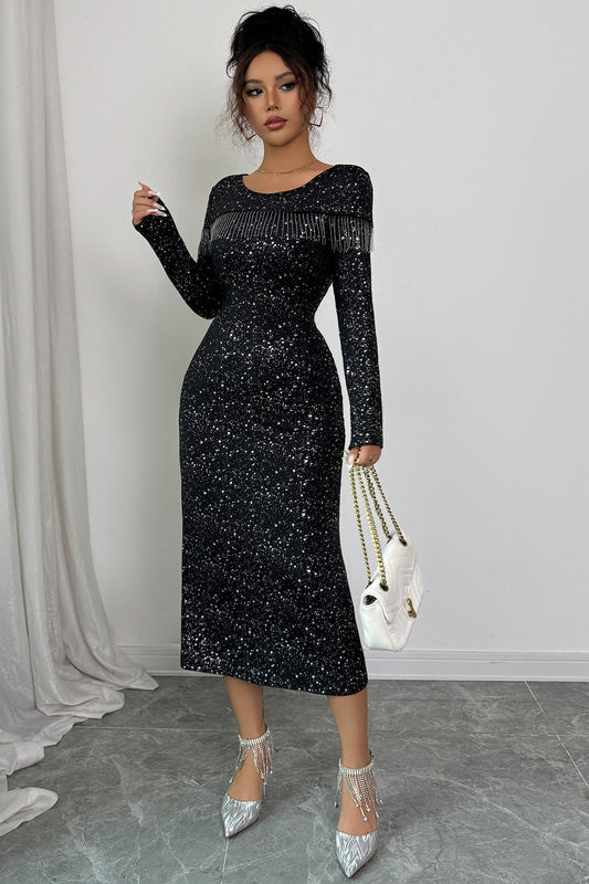 Long Sleeve Bodycon Midi Dress
