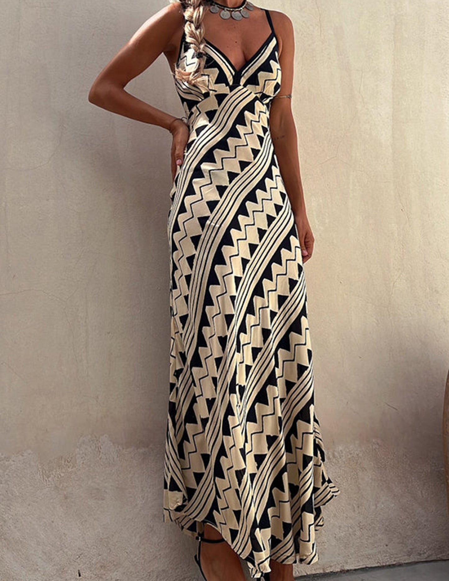 Exclusive Melody Satin Print Smocked Back Midi Dress