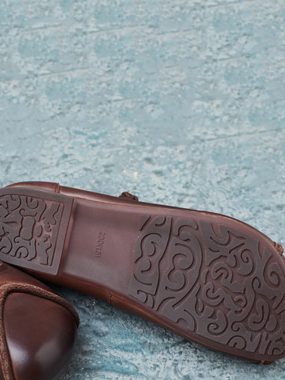 Summer Leather Spliced Soft Shoes Zz1038