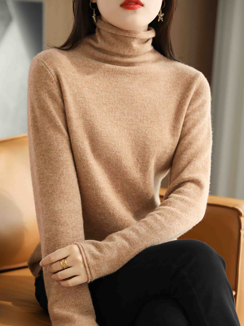 Autumn Turtleneck 100%wool Sweater Ba1009