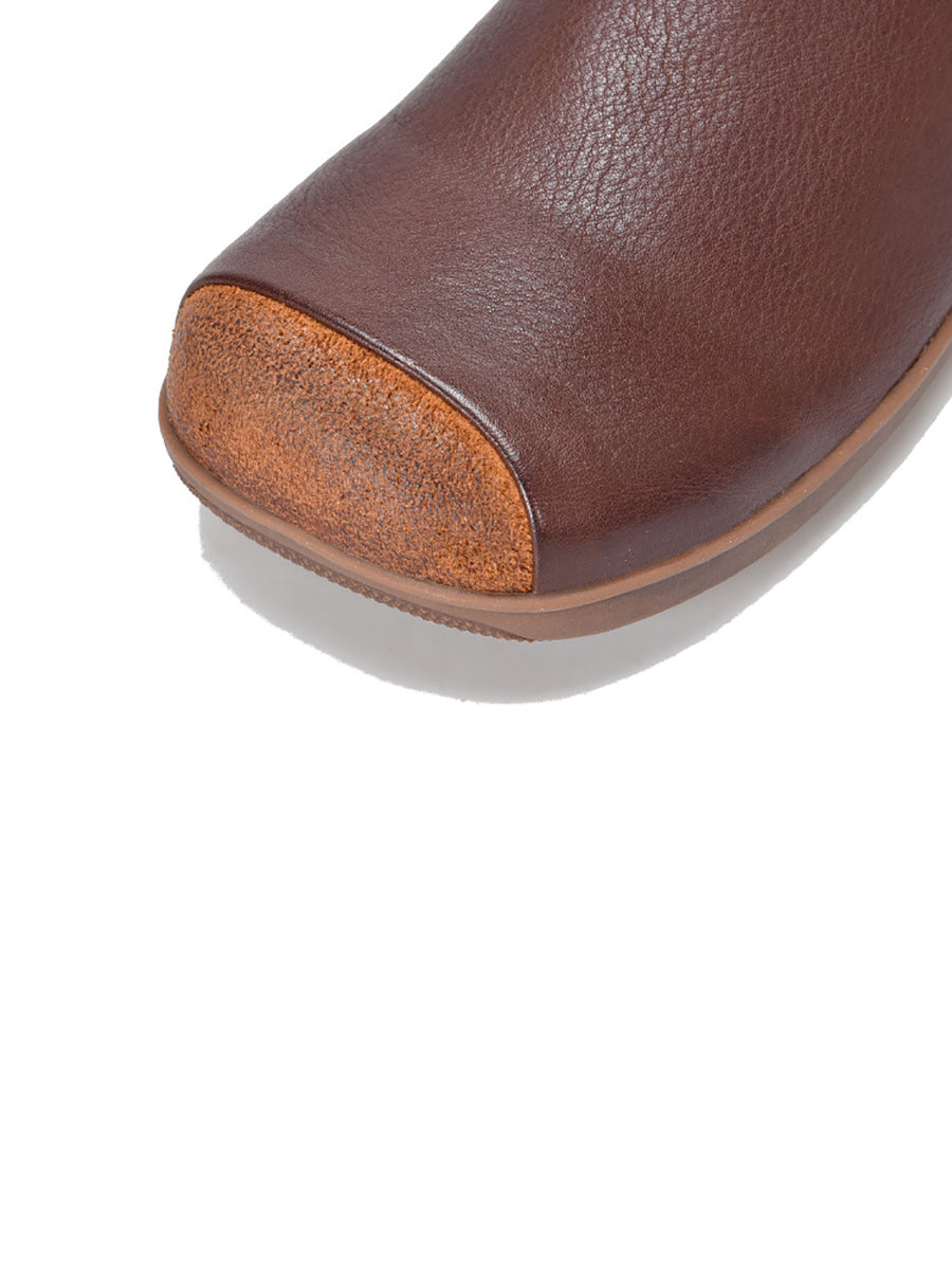 Summer Artsy Colorblock Leather Slippers Xx1011