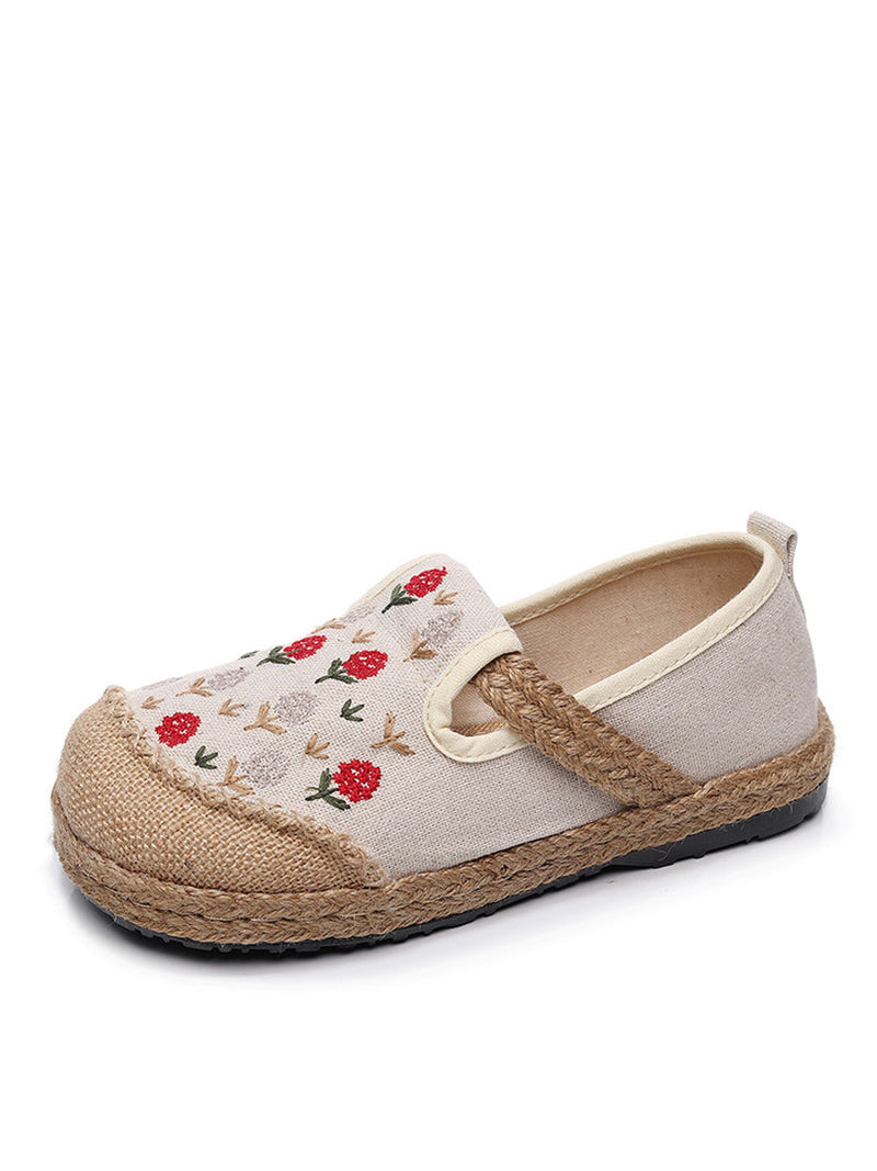 Summer Artsy Embroidery Linen Cotton Shoes Bn1034