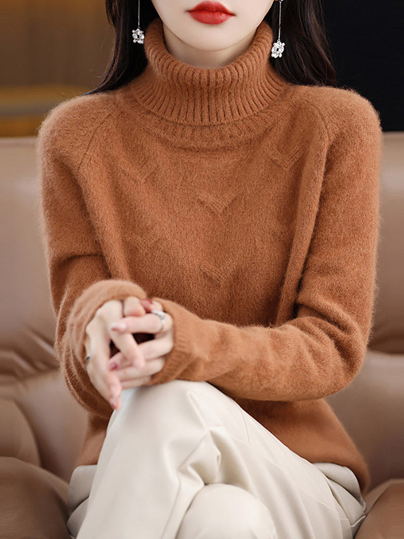 Autumn Turtleneck Wool Warm Knit Sweater Ax1032