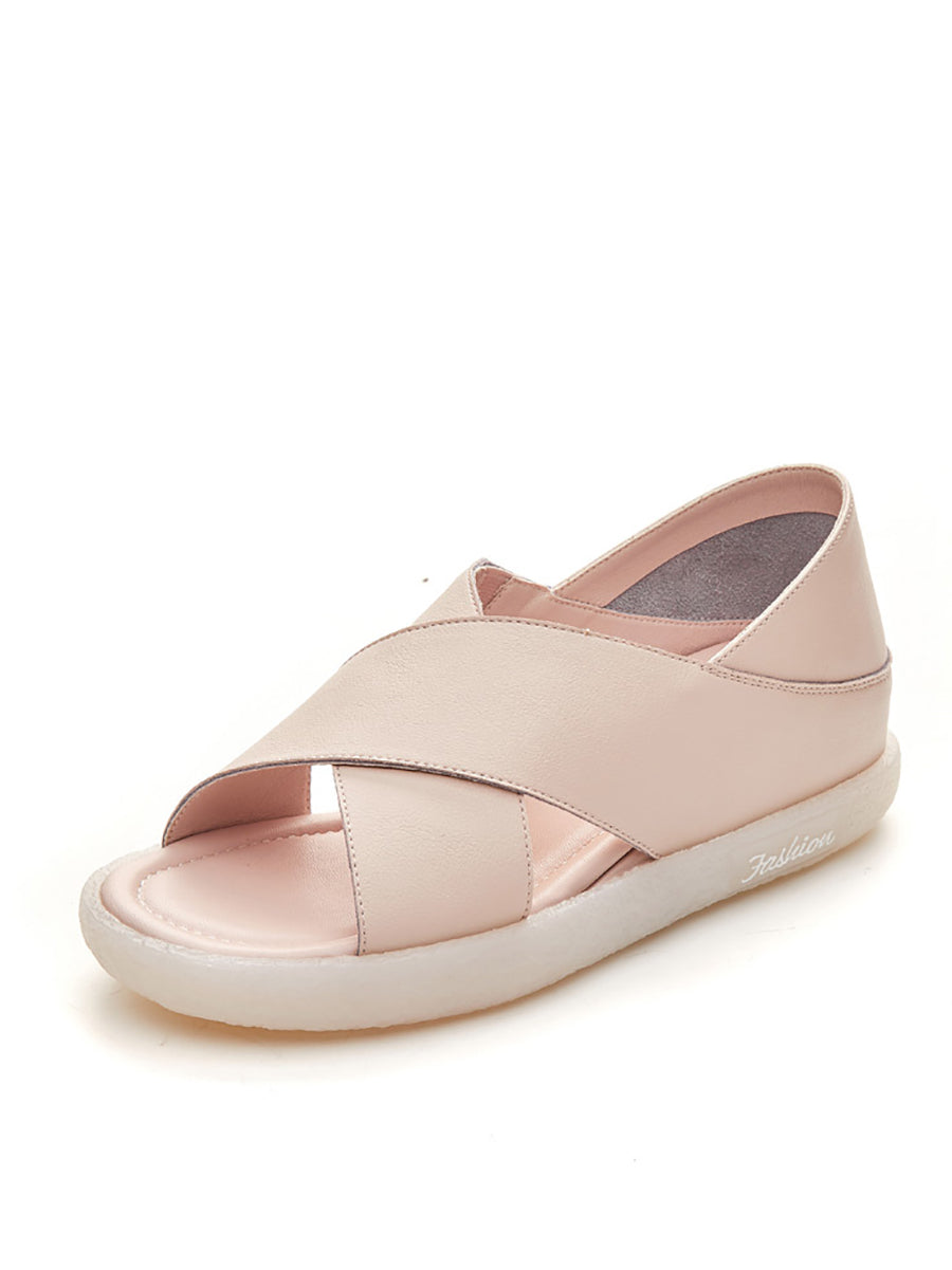 Summer Leather Low Heel Sandals Zz1001