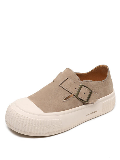 Leather Platform Flat Shoes Fg1027