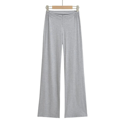 Low Waist Zipper Fitness Pants Draped Wide Leg Pants Home Sports Drag Pants