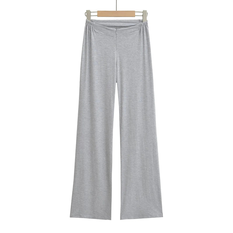 Low Waist Zipper Fitness Pants Draped Wide Leg Pants Home Sports Drag Pants