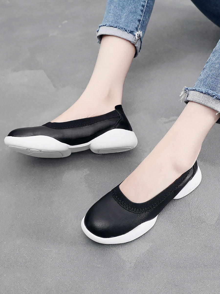Summer Leather Low-heel Shoes Ui1017