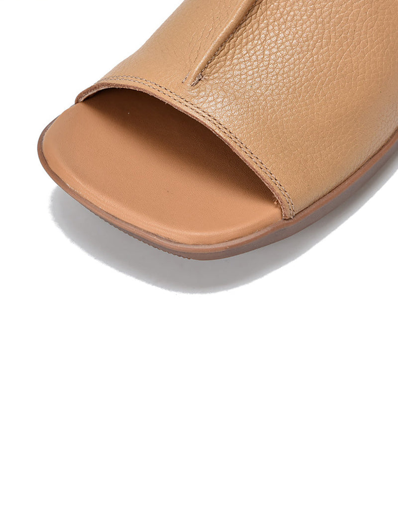 Summer Leather Open-toe Flat Shoes Ui1023
