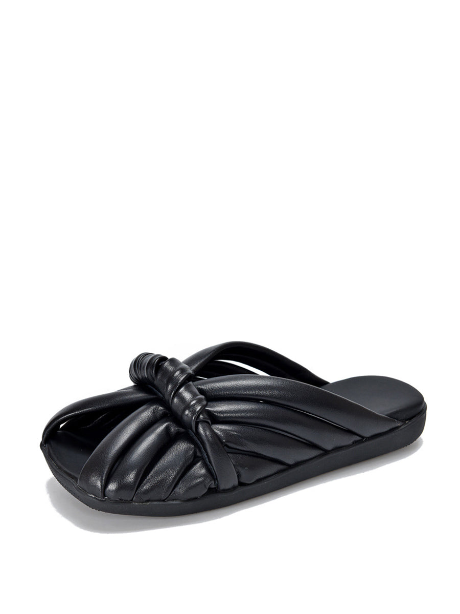 Summer Leahter Weave Flat Slippers Bn1013