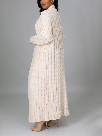Knitted Graceful Open Front Cardigan