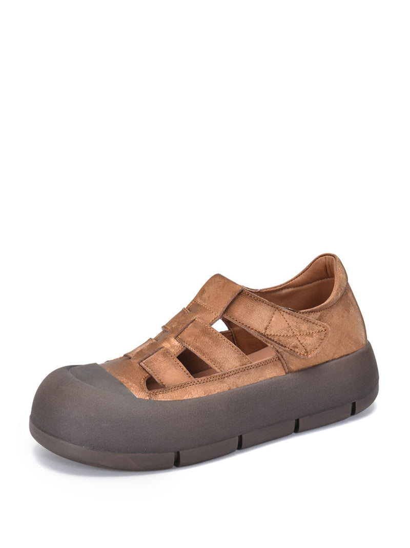 Summer Genuine Leather Platform Shoes Aa1019