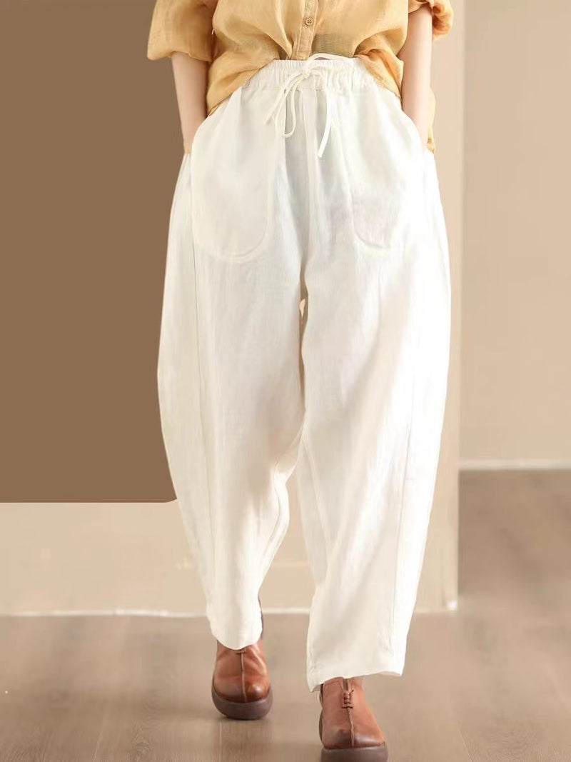 Summer Linen Loose Harem Pants We1021