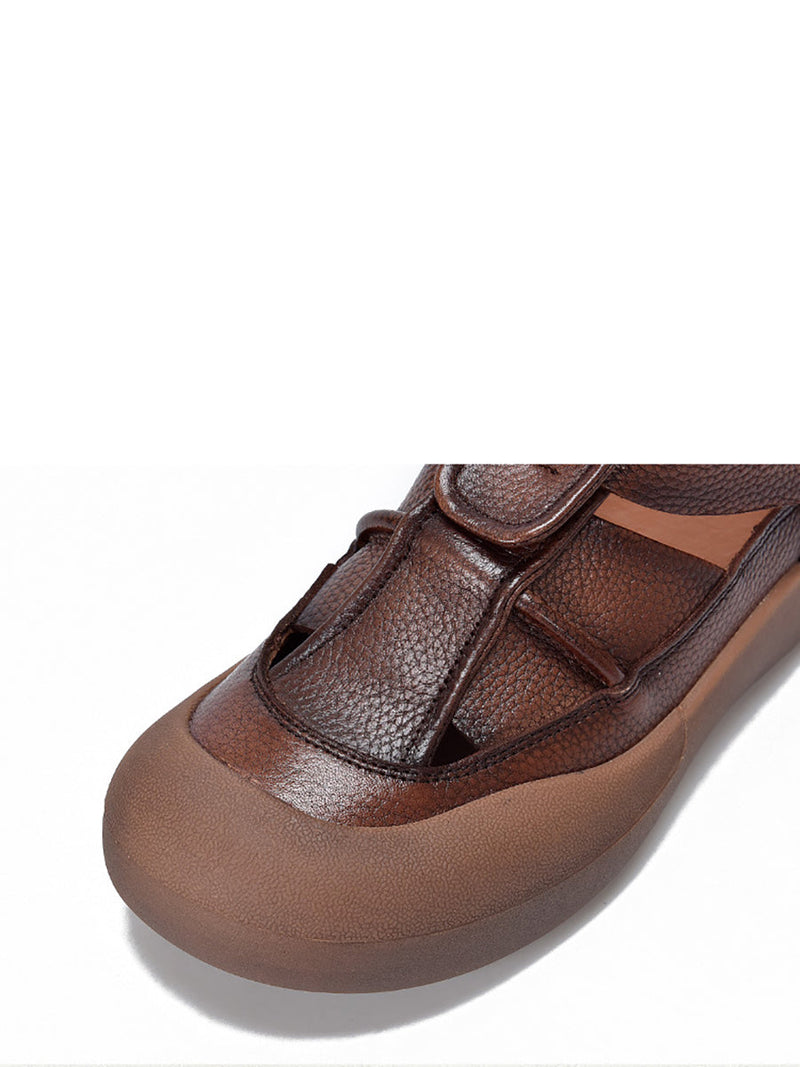 Summer Leather Flat Shoes Aa1049