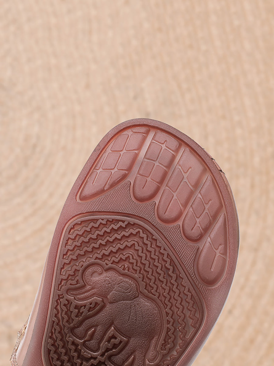 Leather Cutout Soft Flat Shoes As1019