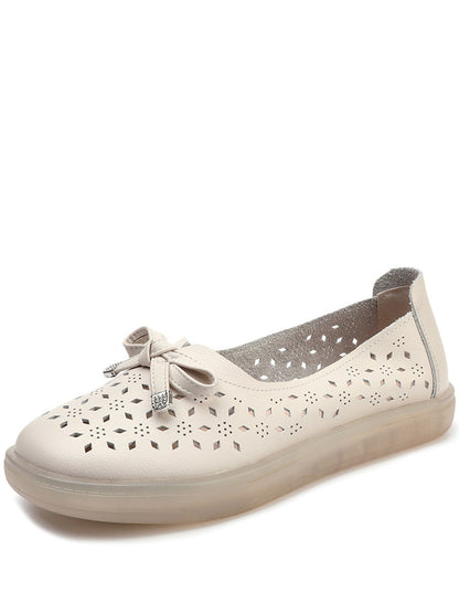 Summer Cutout Leather Flat Shoes Kl1043