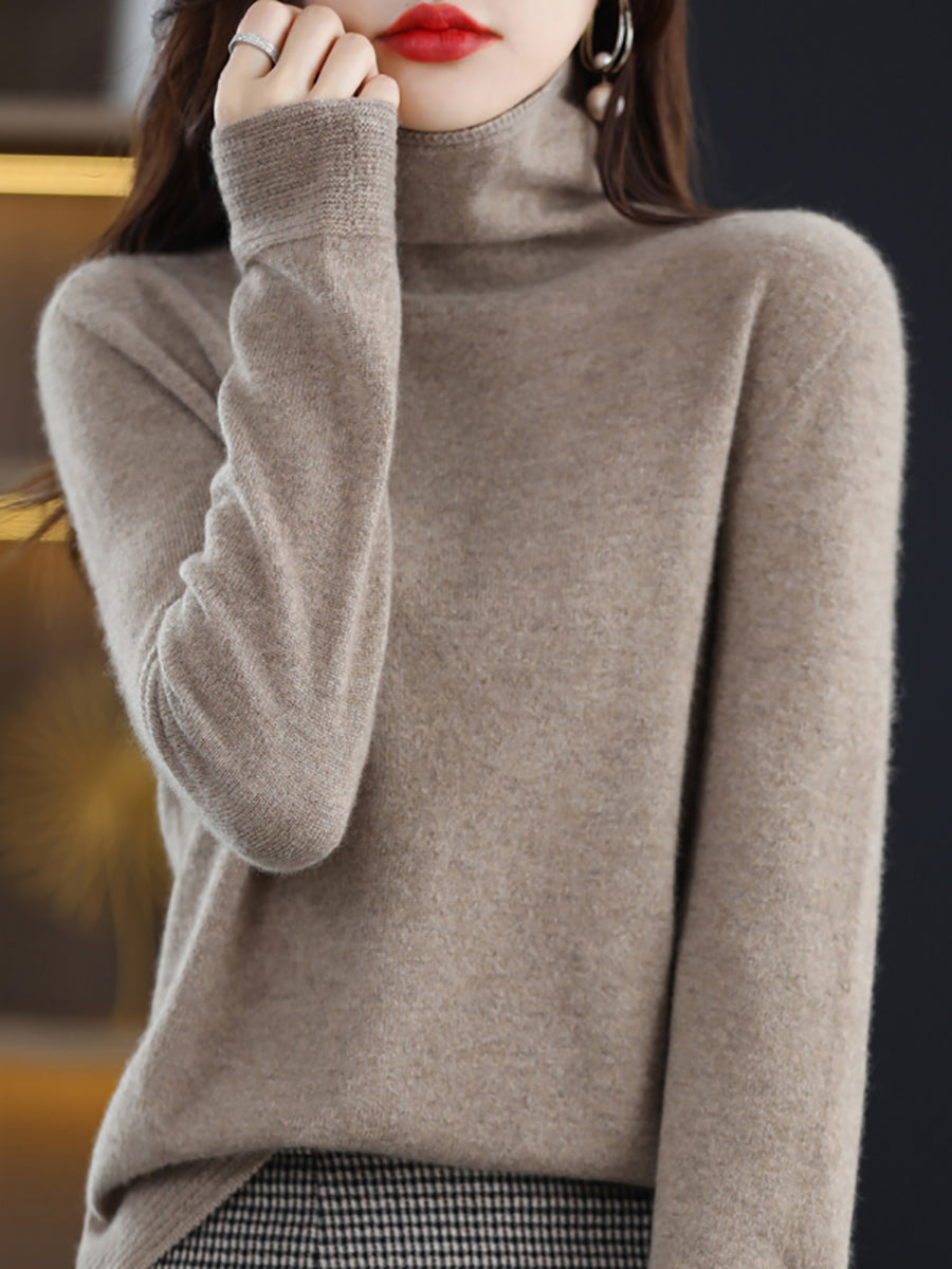 Autumn Turtleneck 100%wool Knit Sweater Ak1018