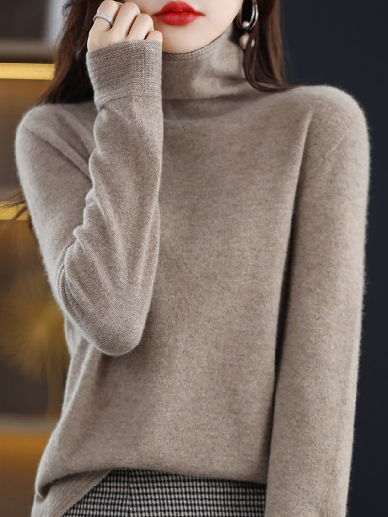 Autumn Turtleneck 100%wool Knit Sweater Ak1018