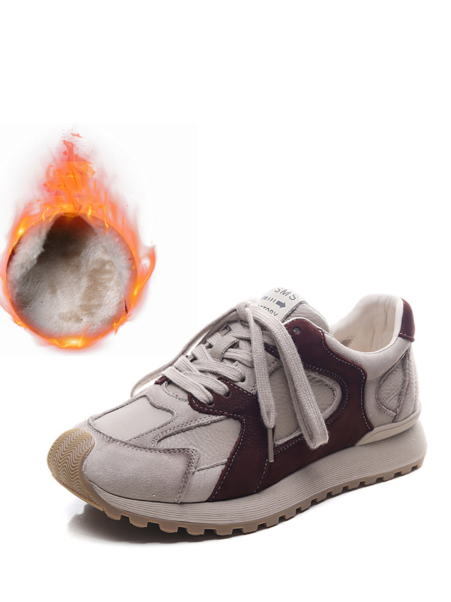 Colorblock Leather Sport Shoes Wu008