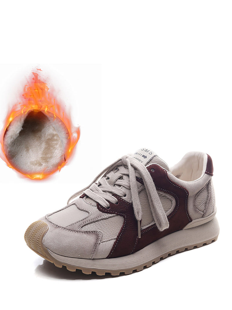Colorblock Leather Sport Shoes Wu008
