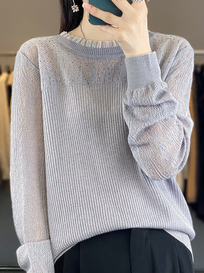 Autumn Lace Knit Sweater Qm030
