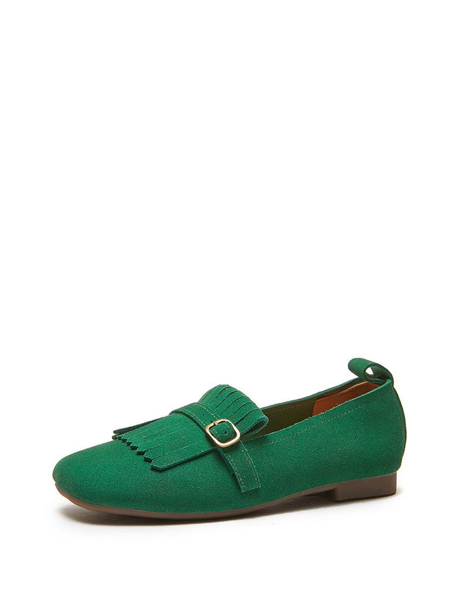 Summer Suede Leather Tassel Shoes Io1028