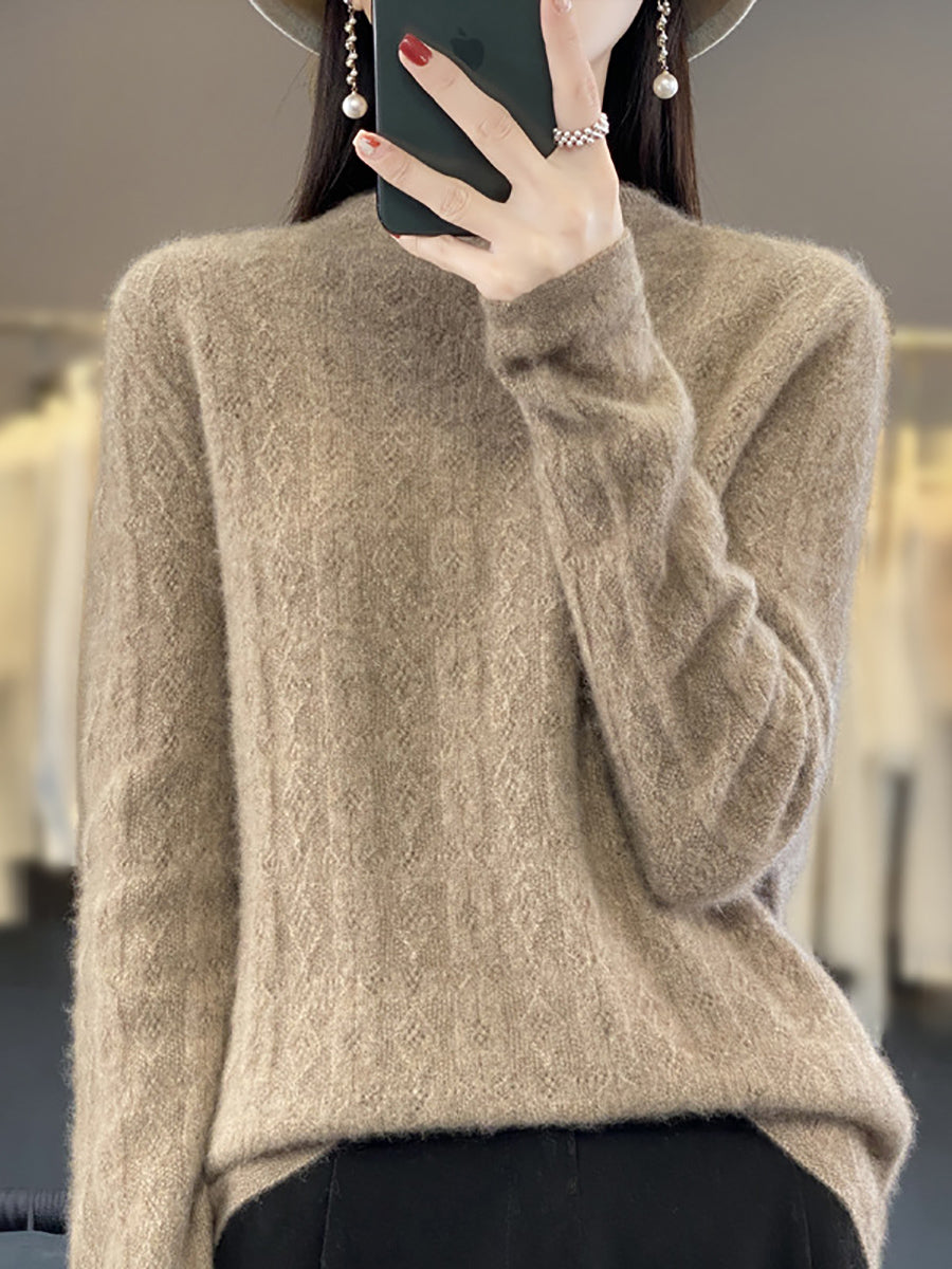 Autumn Turtleneck 100%wool Knit Sweater Qu028