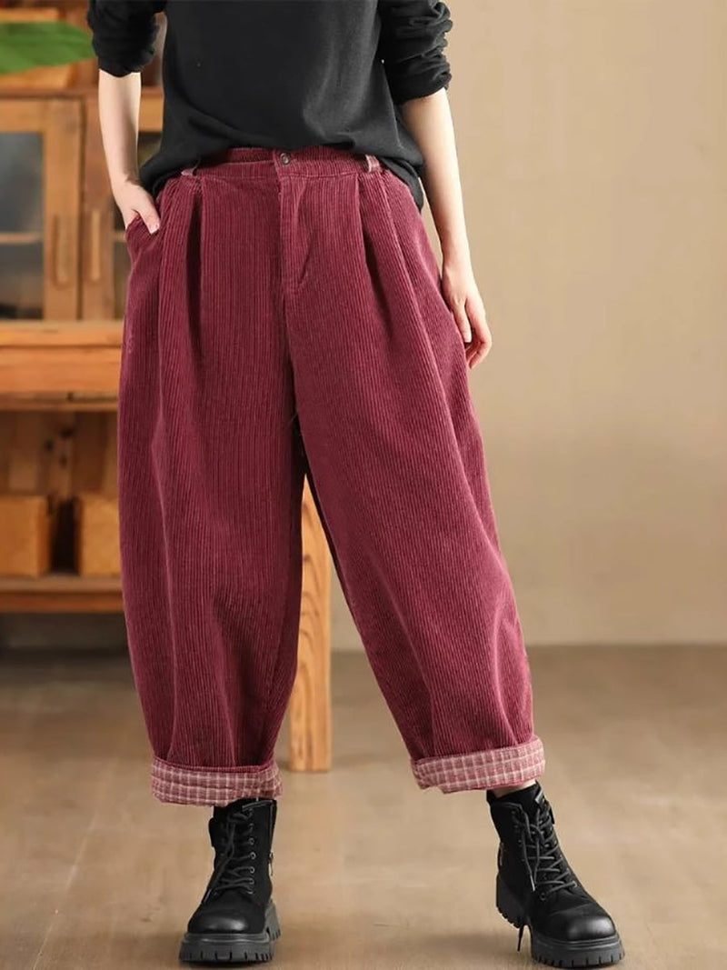 Autumn Corduroy Harem Pants Qu026