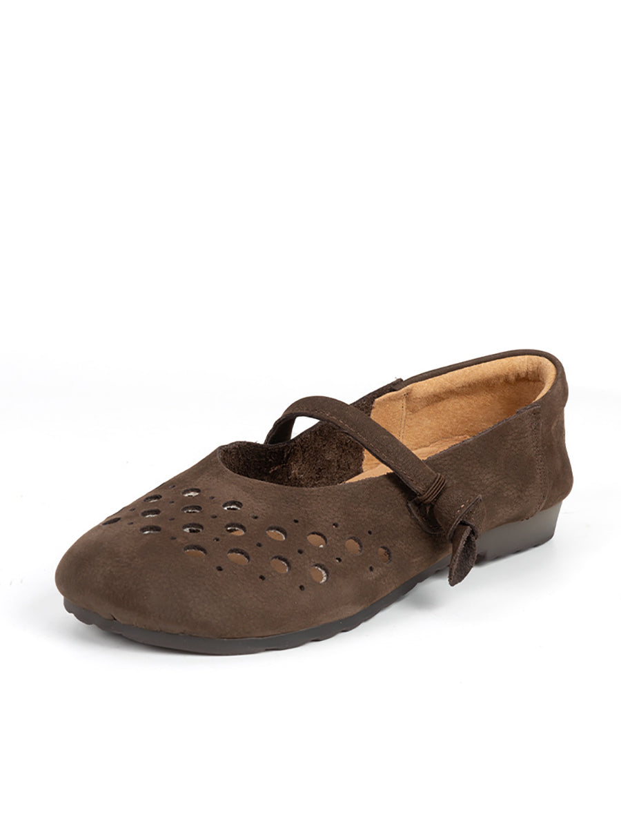 Soft Leather Cutout Shoes Xx1053