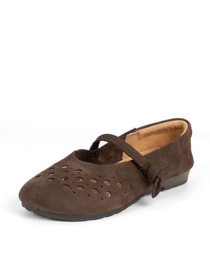 Soft Leather Cutout Shoes Xx1053