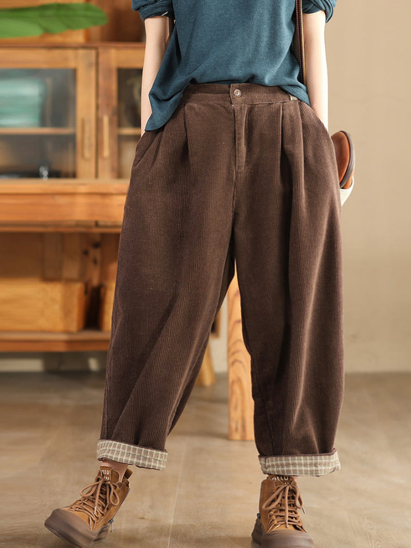 Autumn Corduroy Harem Pants Qu026