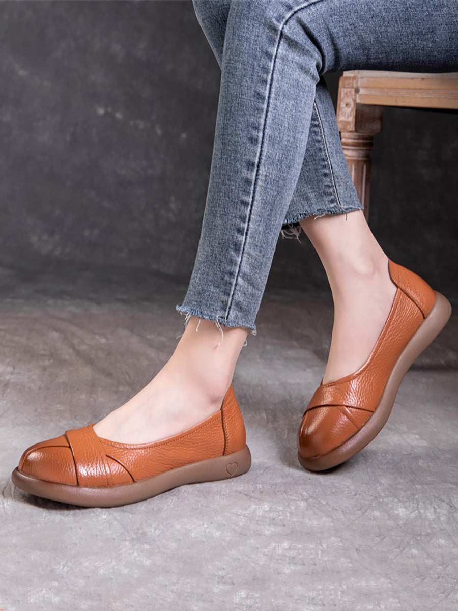 Spliced Genuine Cross Shoes Flat Leather