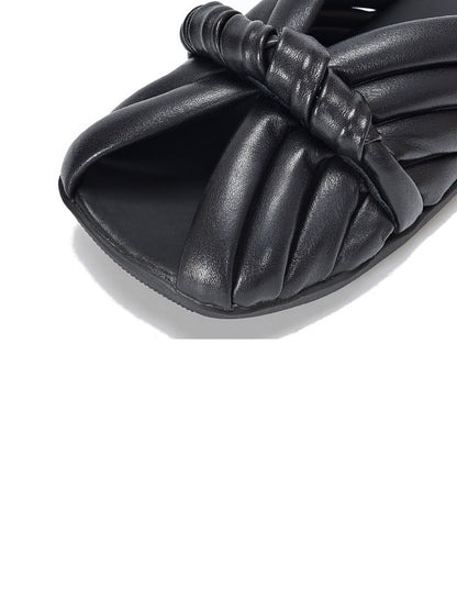 Summer Leahter Weave Flat Slippers Ui1022