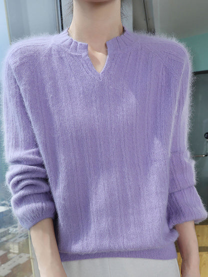 Autumn V-neck Wool Warm Knit Sweater Av1013