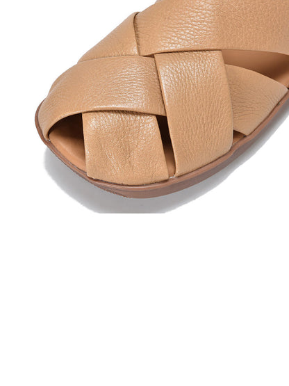 Summer Soft Leather Flat Sandal We1009