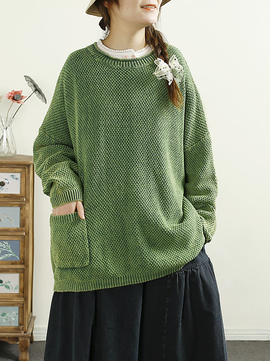 Autumn O-neck Knit Sweater F4211