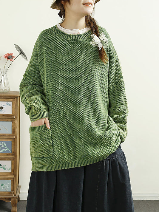 Autumn O-neck Knit Sweater F4211