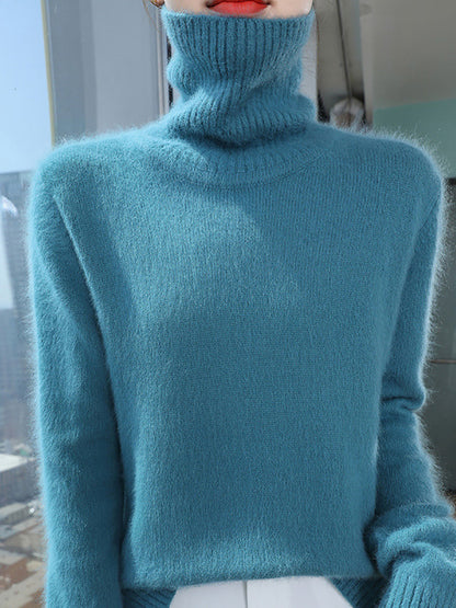 Autumn Turtleneck Soft Wool Sweater Ba1038