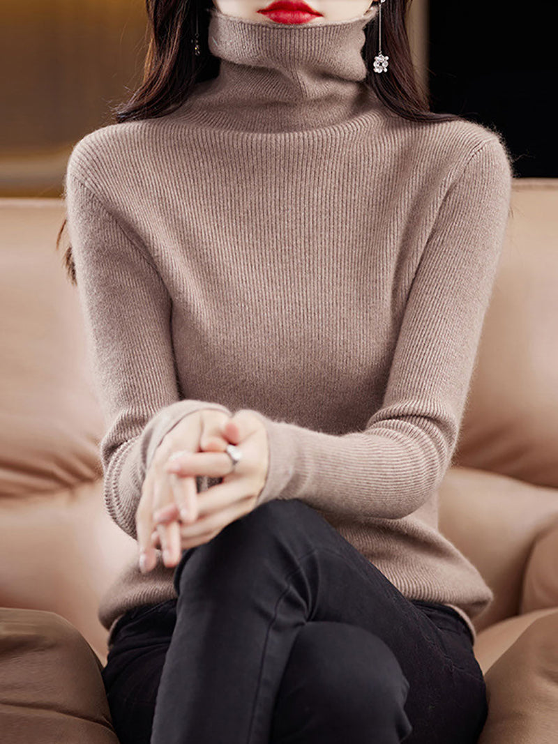Autumn Turtleneck Wool Knit Sweater Ba1011
