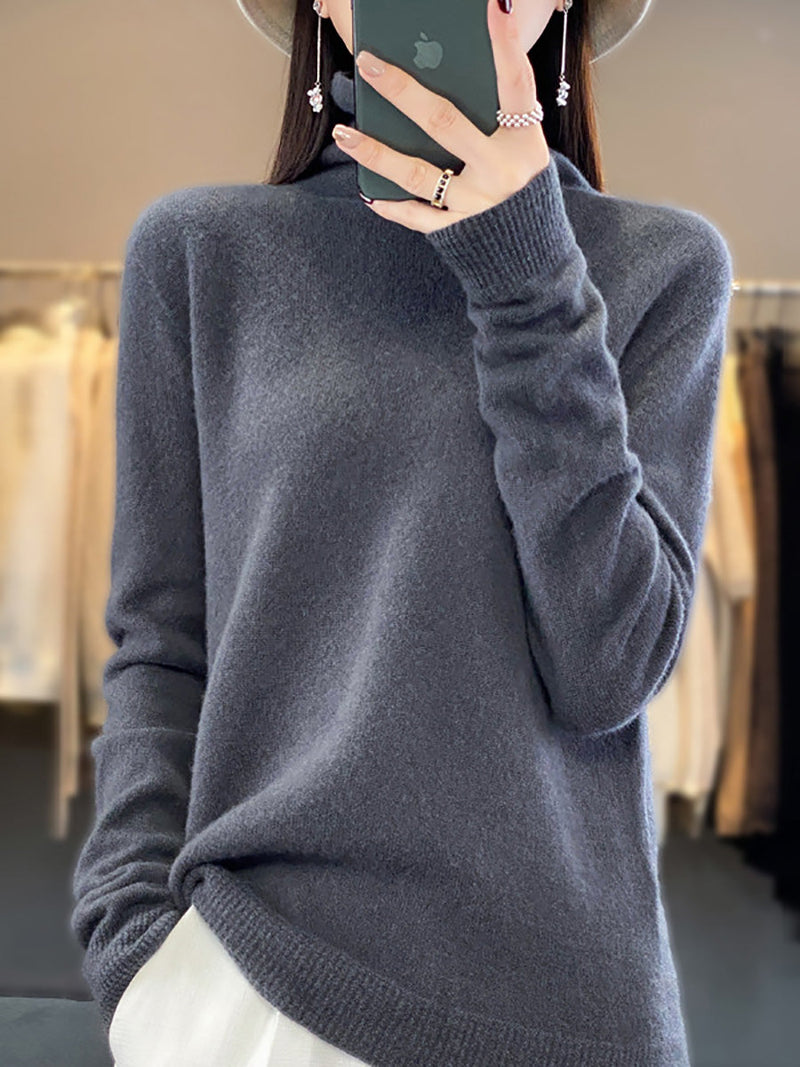 Autumn Turtleneck 100%wool Soft Sweater Ba1037